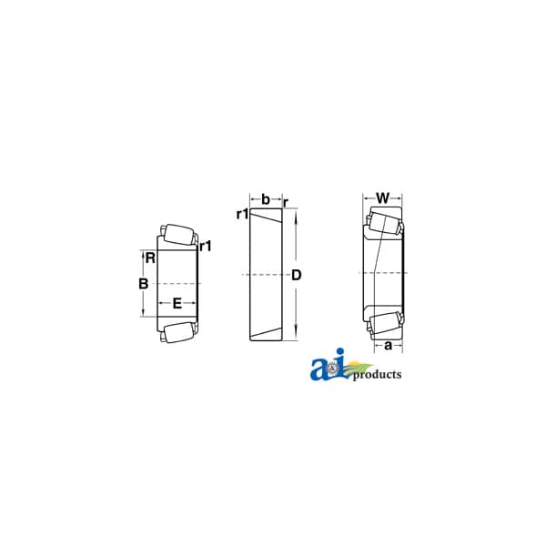 Cone, Tapered Roller Bearing 4.3" x4.4" x1.2"